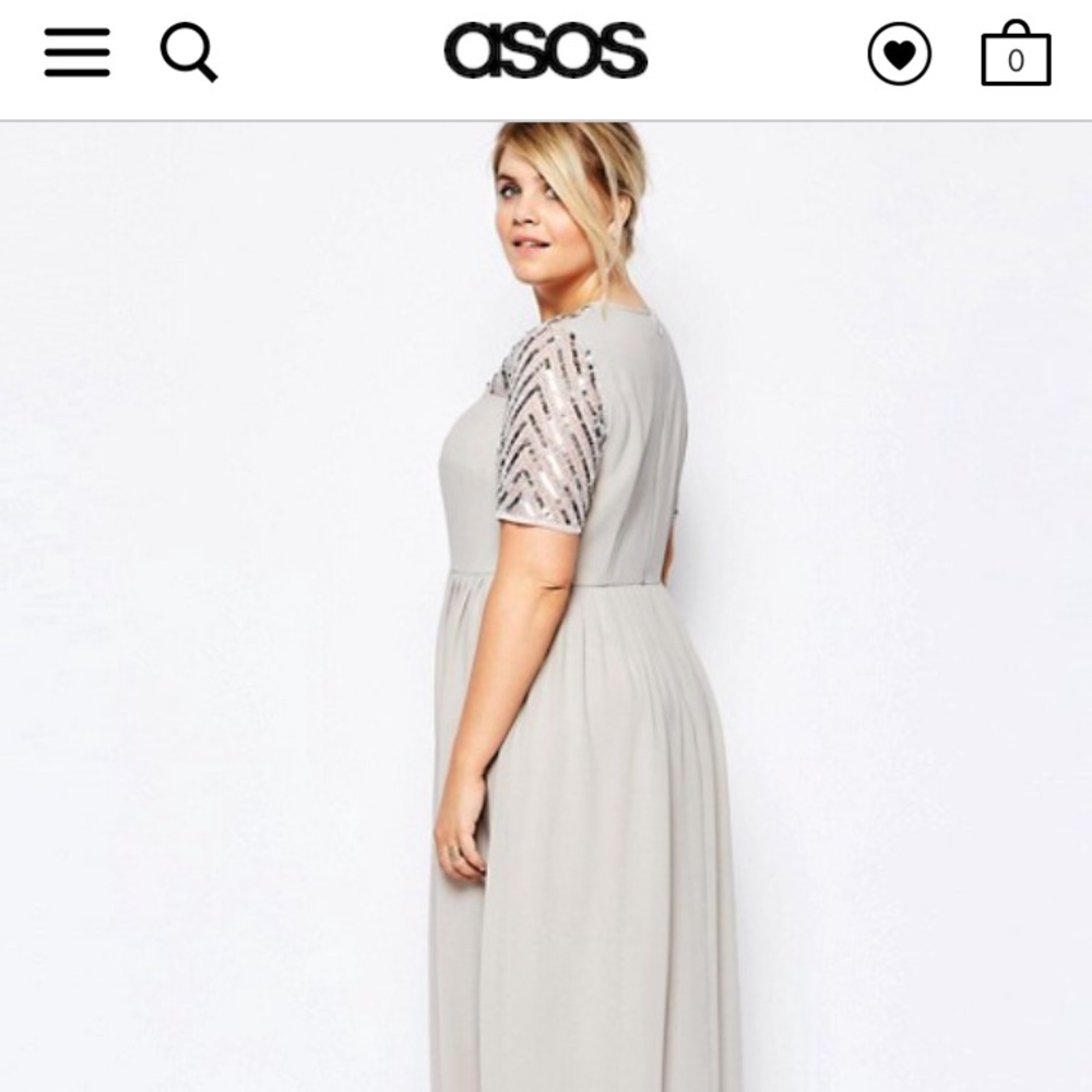 Asos Dove Grey Sequins Dress